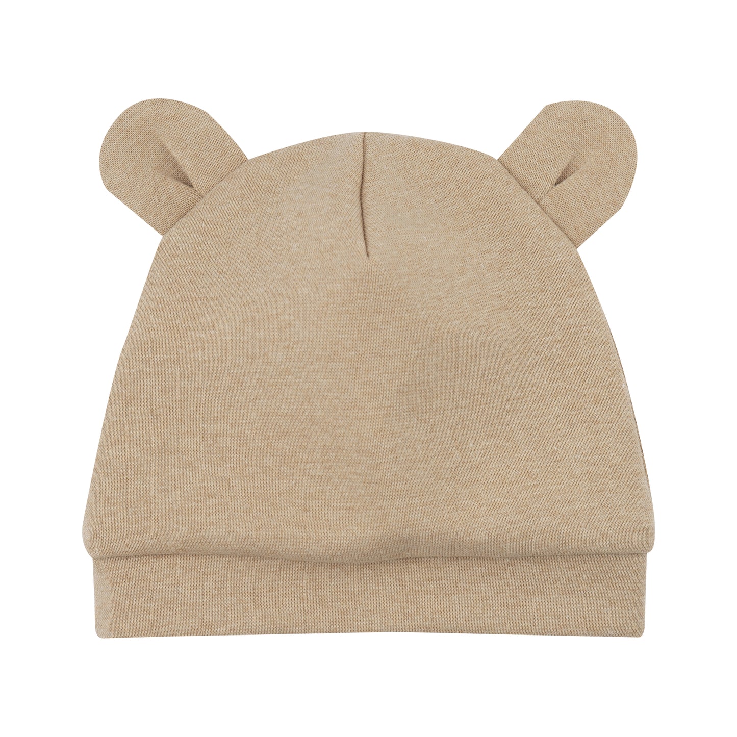 Cuffia neonato beige orecchie orso cotone BIO