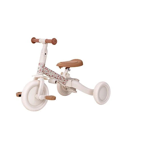 Triciclo 4 in 1 bianco/fiori
