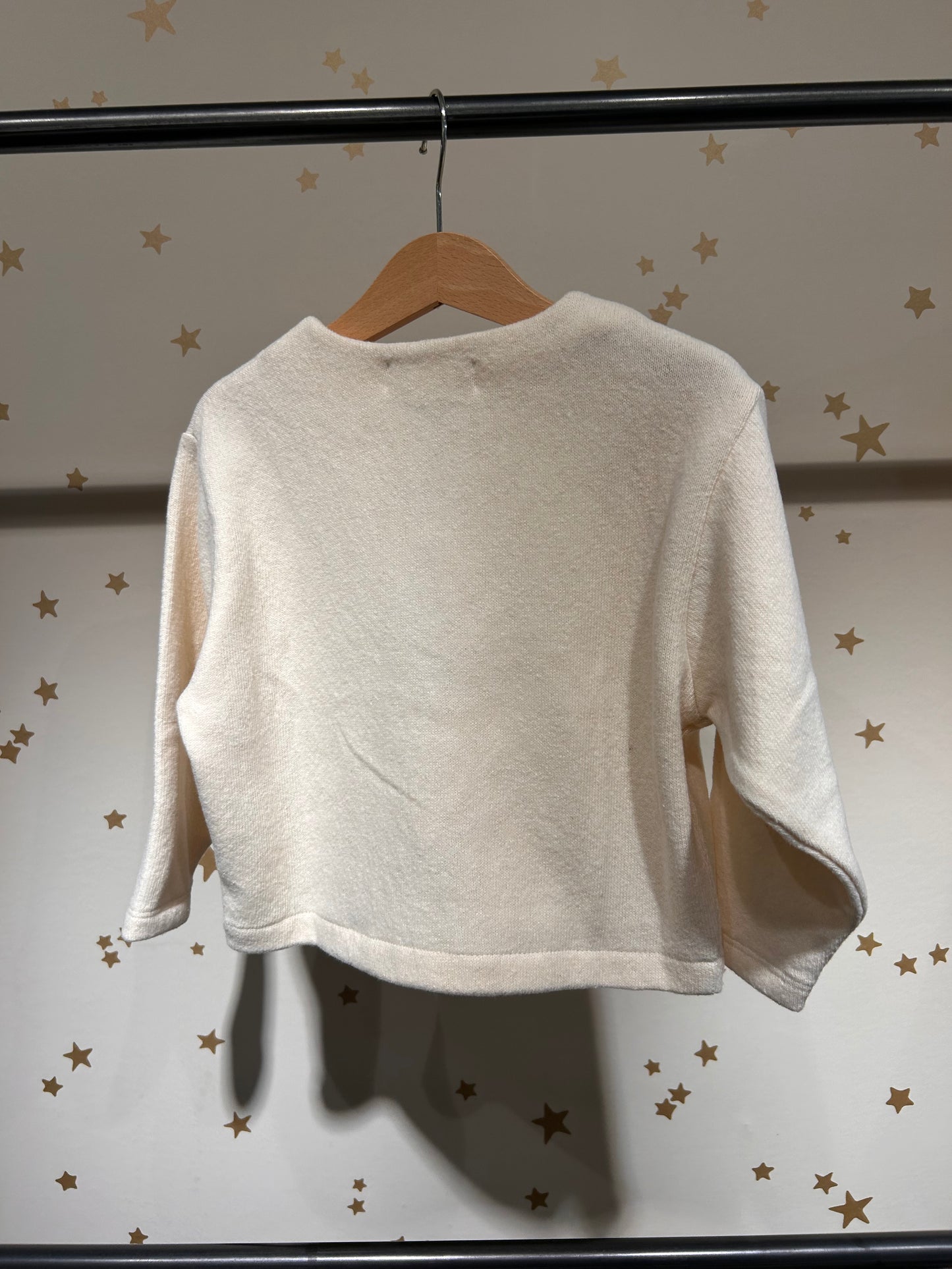 Cardigan avorio fiocchetti, caldo cotone