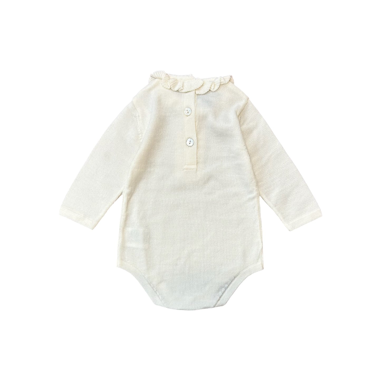 Body neonato lana panna