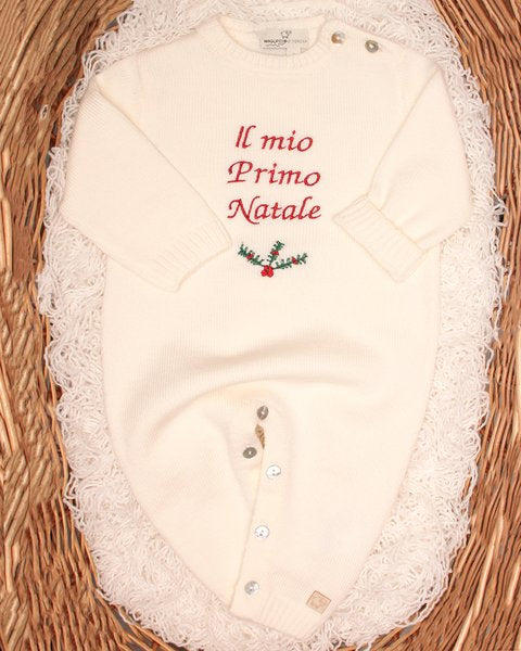Tutina ricamo Natale pura lana merino extrafine
