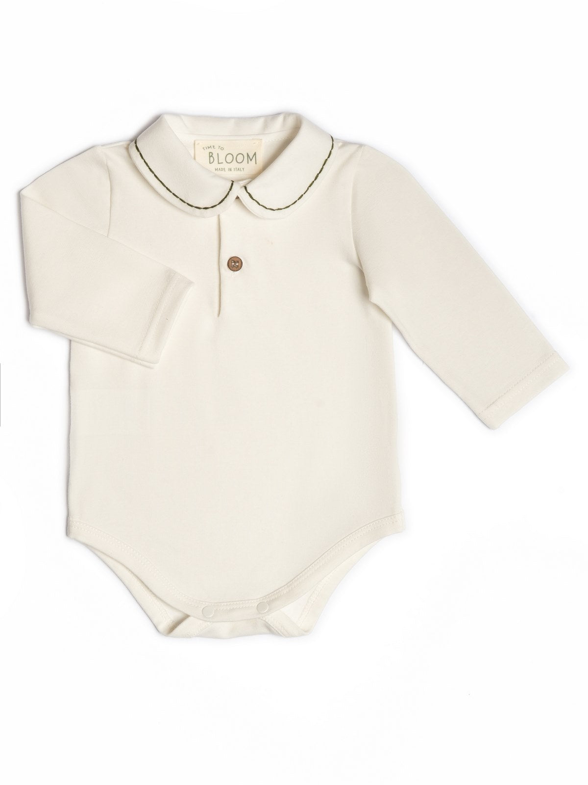 Body colletto ricamo verde