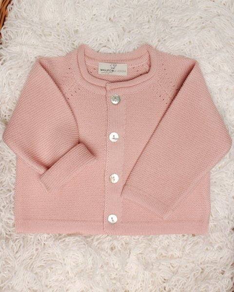Cardigan baby cipria pura lana merino