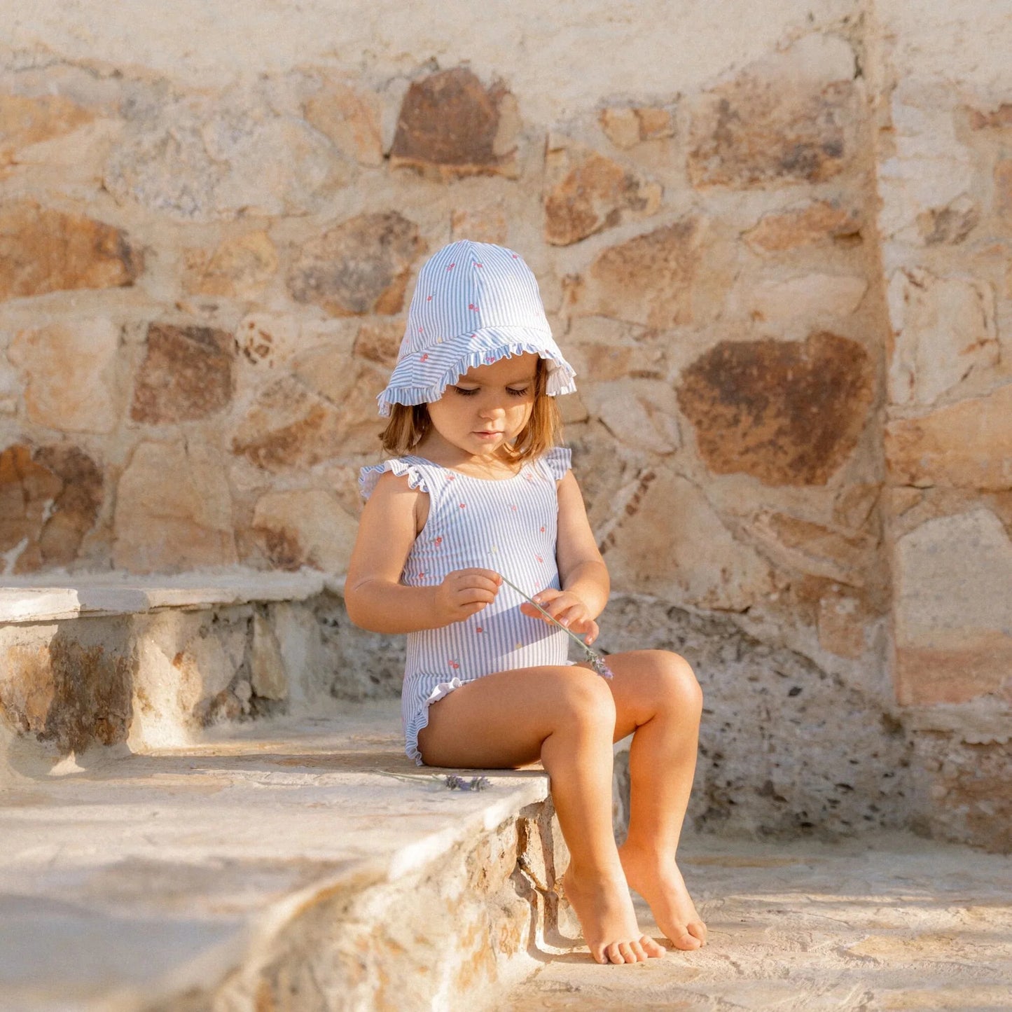 Costume da bagno intero Sunny Flower blu