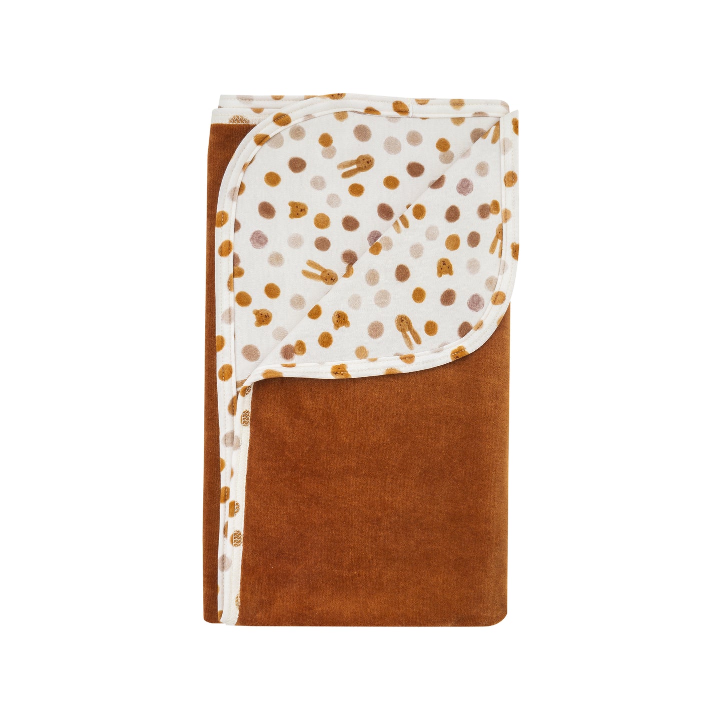 Coperta reversibile pois caramello cotone BIO