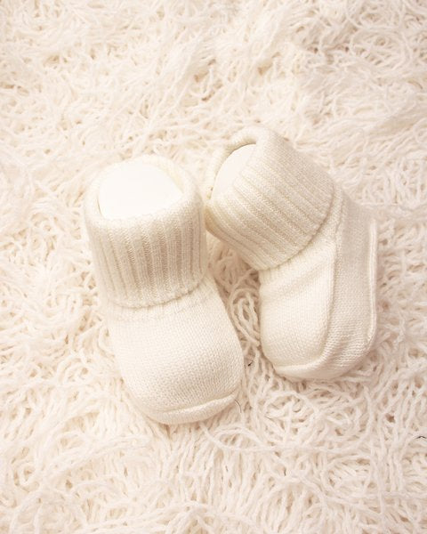 Scarpina, calzina bianca nascita in puro cotone bio