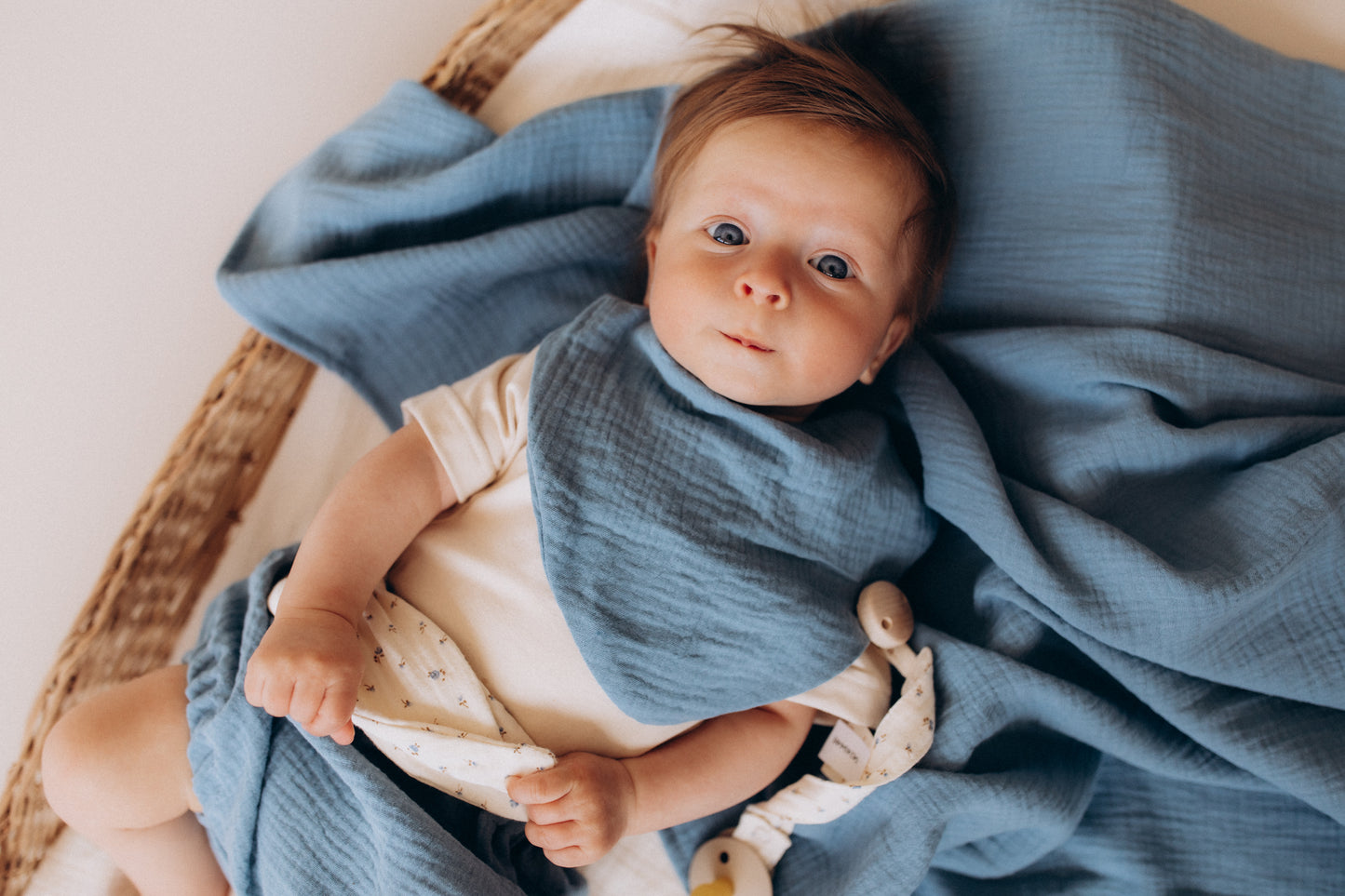 Bavaglia mussola azzurro