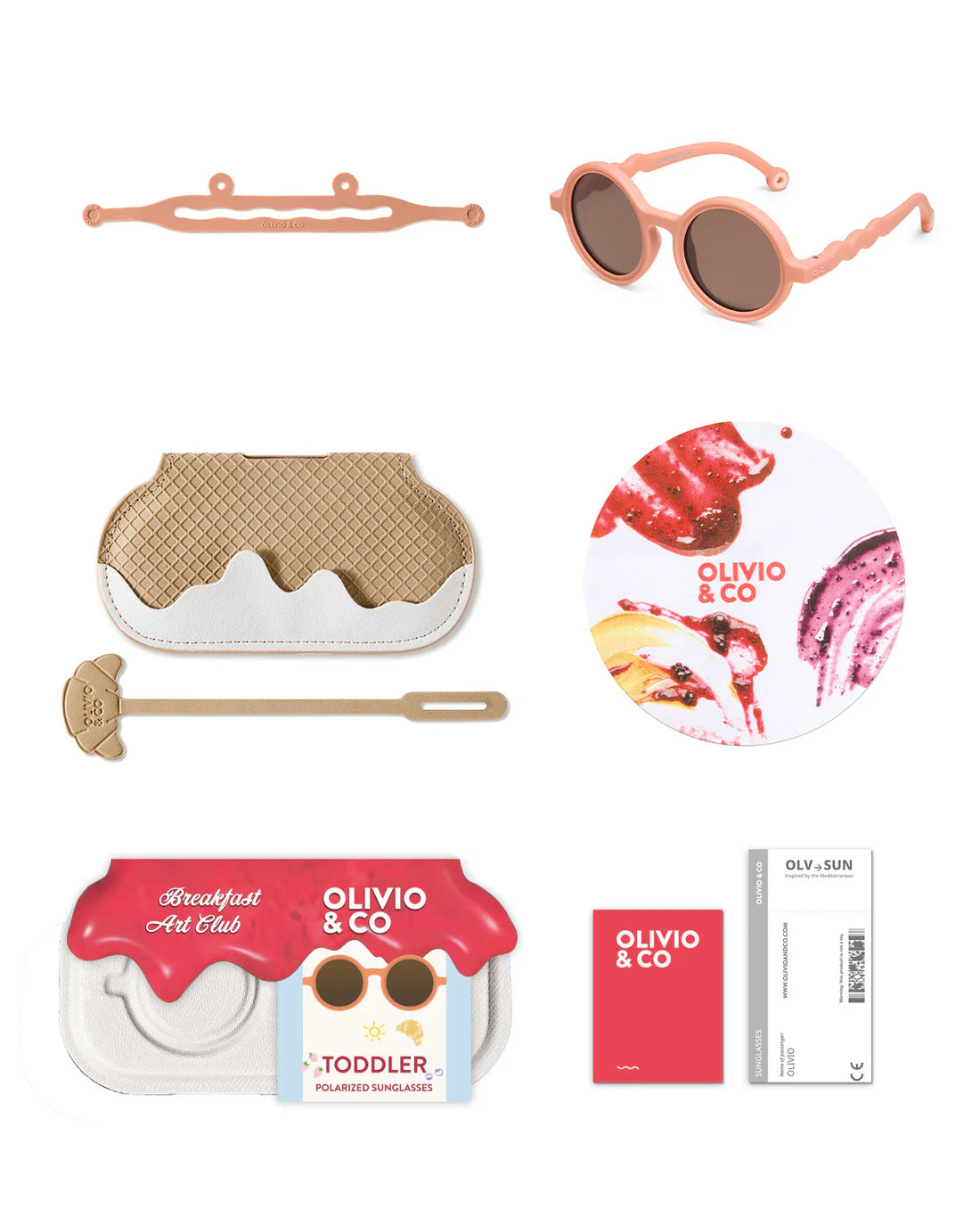 Occhiali da sole rotondi baby rosa Fig Pink 1-3 anni