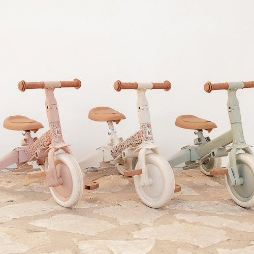 Triciclo 4 in 1 bianco/fiori