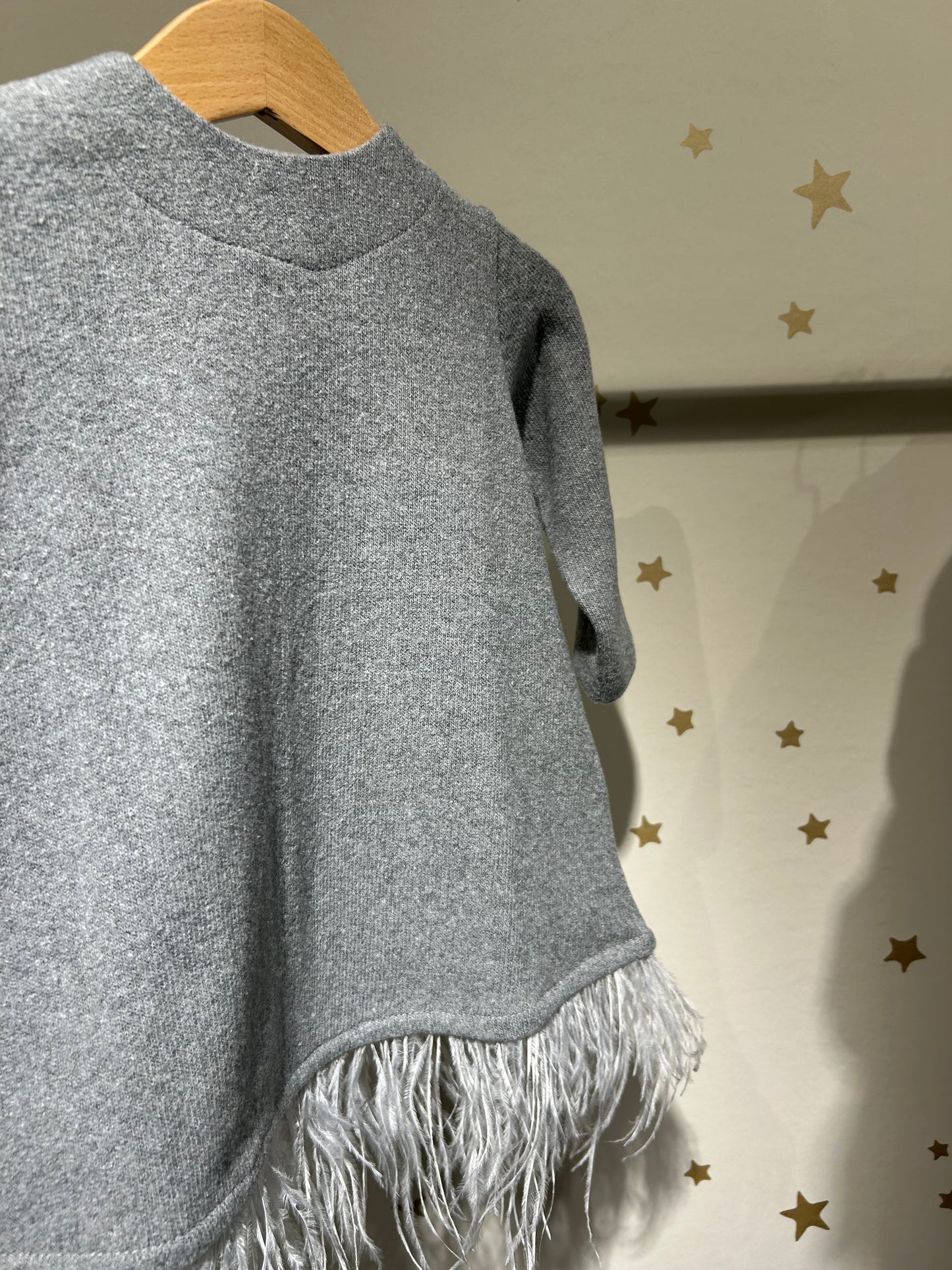 Abito Sele con piume caldo cotone grigio