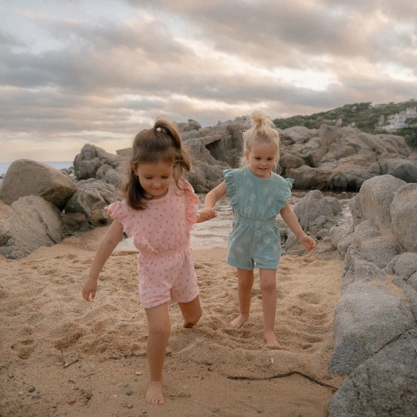 Tuta intera bambina fiori rosa