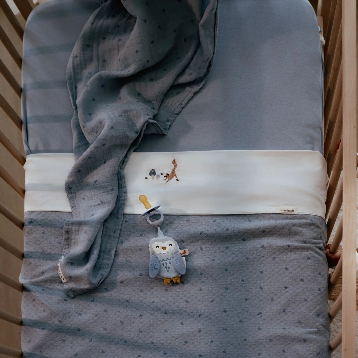 Mussola azzurra 120x120 cm Pure Denim Blue Print