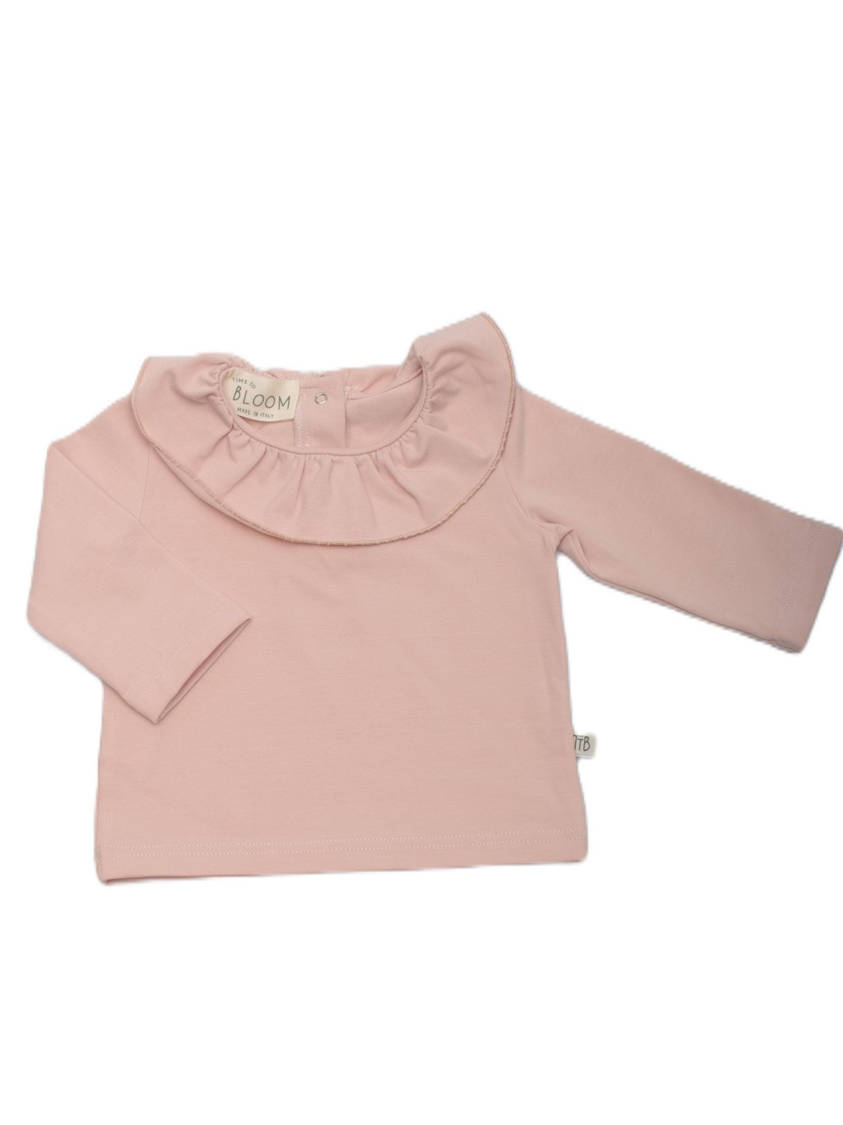 Maglietta neonata con colletto rosa