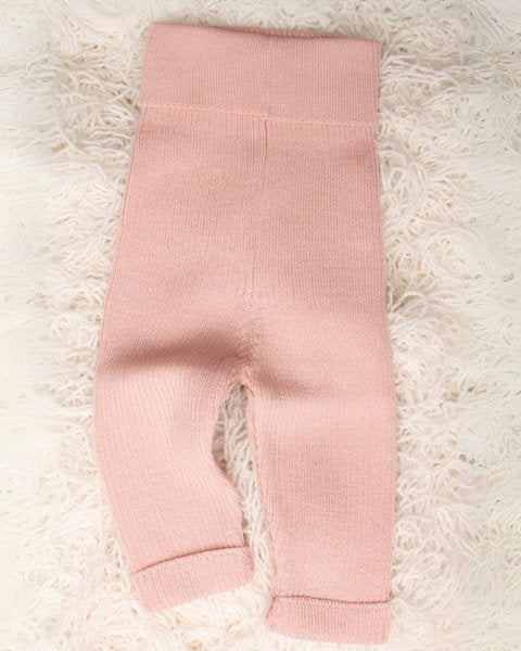 Pantalone baby rosa lana merino