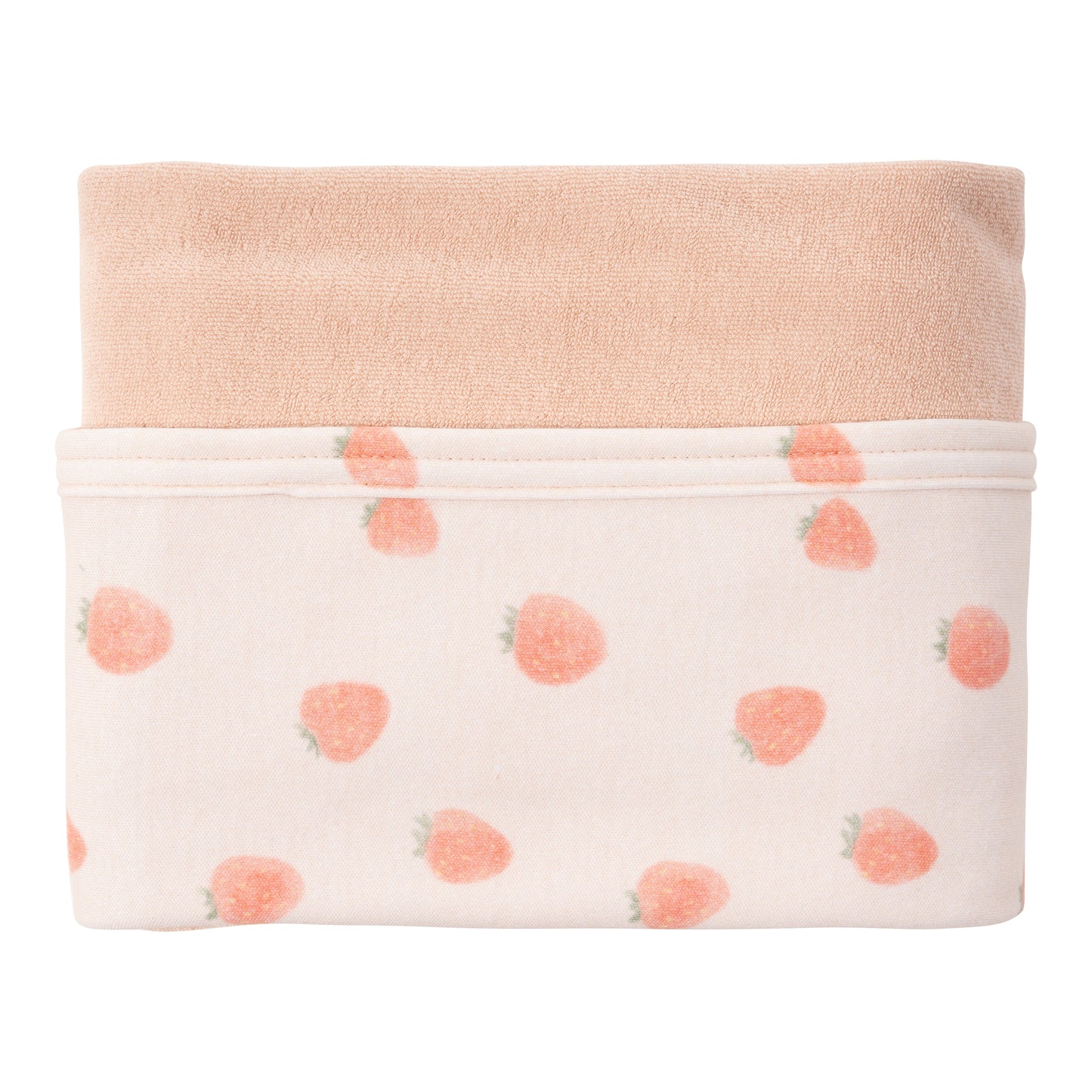 Coperta reversibile fragole/rosa cotone BIO