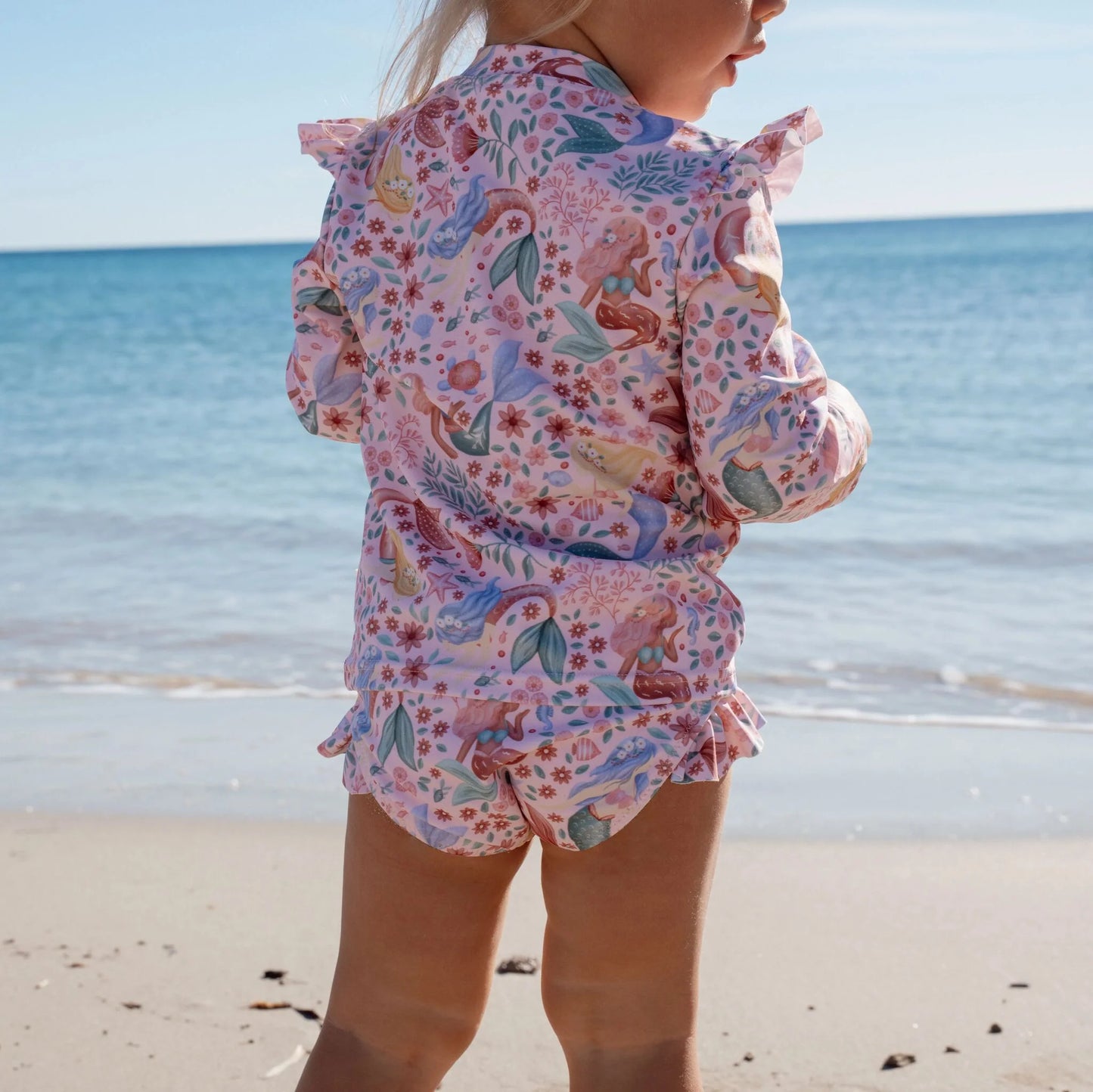 Costume da bagno, maglietta e slip, Sirene UPF40