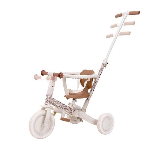 Triciclo 4 in 1 bianco/fiori
