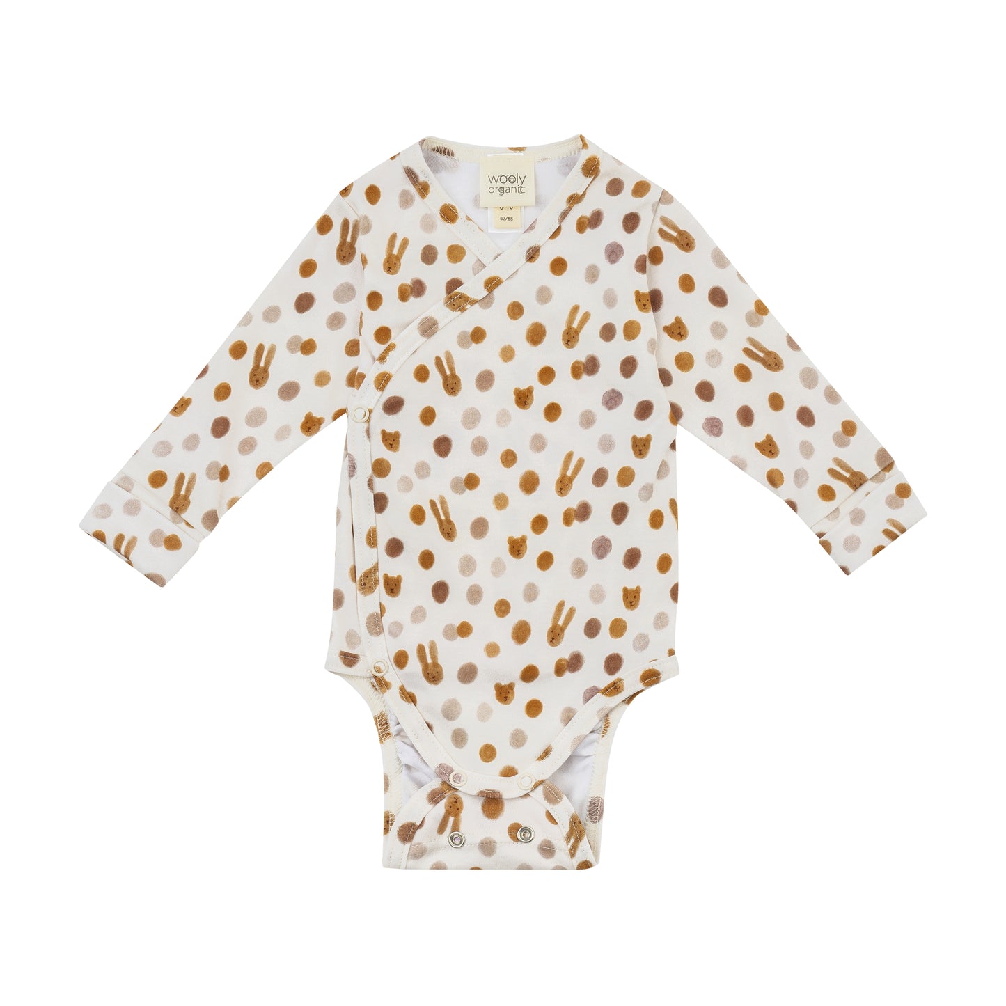 Body manica lunghe cotone BIO pois caramello