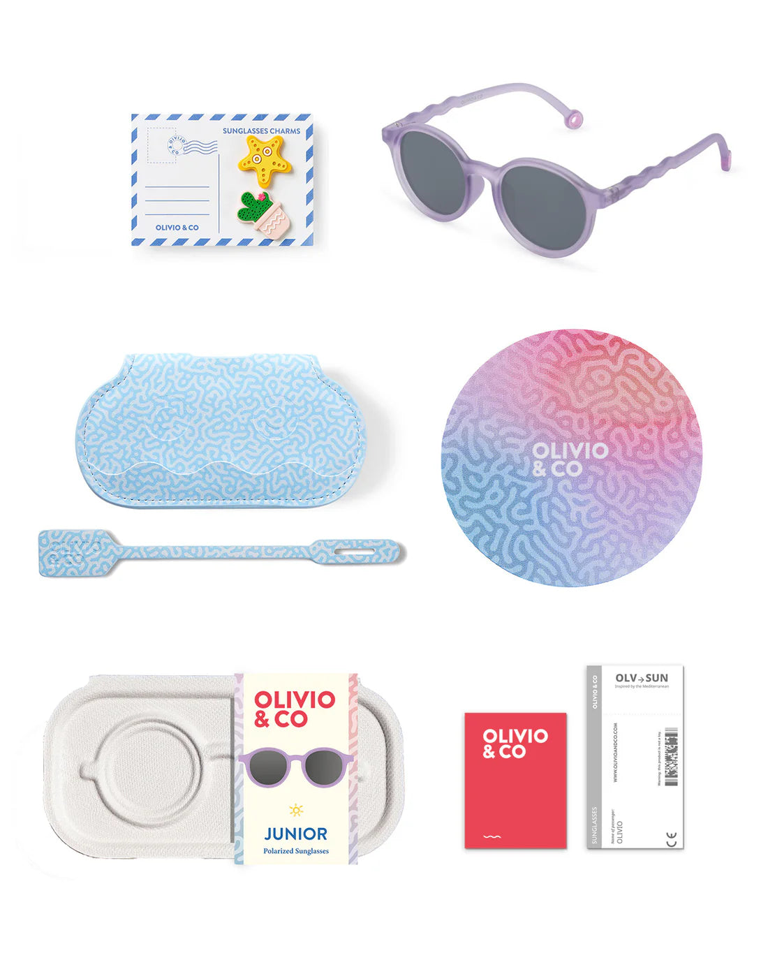 Occhiali da sole ovali bambina viola Purple Coral 5-12 anni