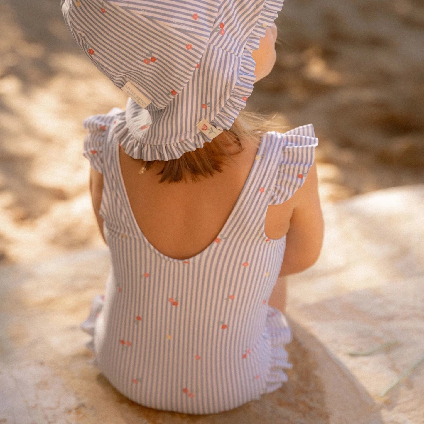 Costume da bagno intero Sunny Flower blu