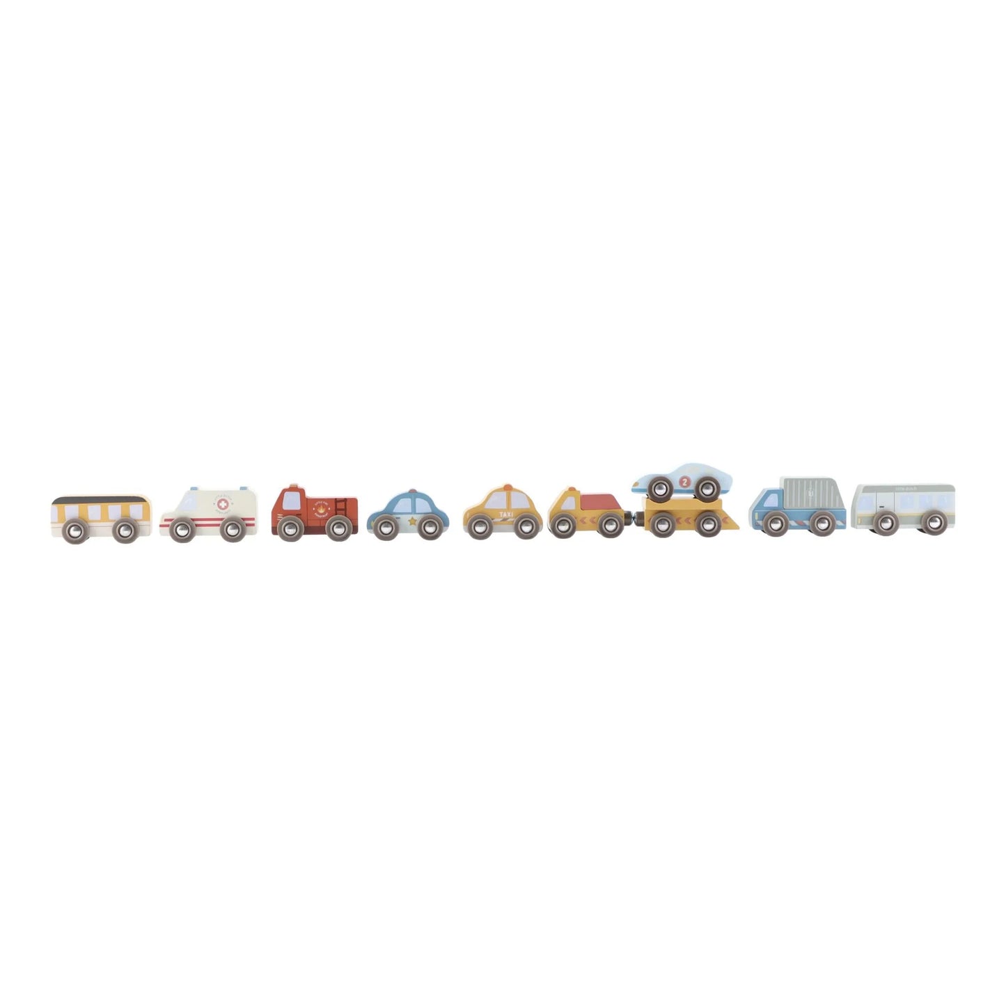 Ensemble de voitures jouets en bois - extension ferroviaire