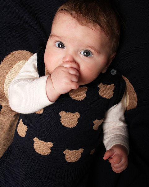 Gilet neonato Teddy pura lana merino