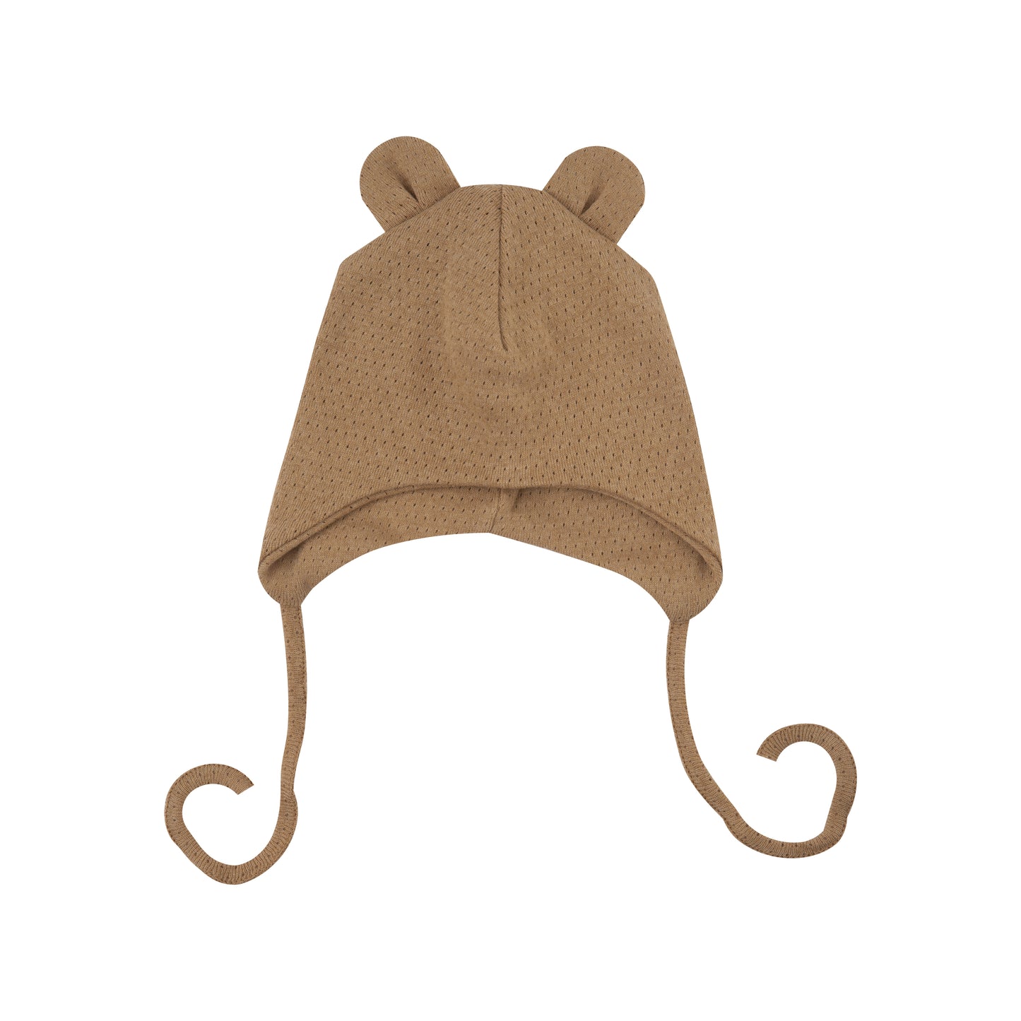 Cuffietta neonato con orecchie orso color naturale cotone BIO