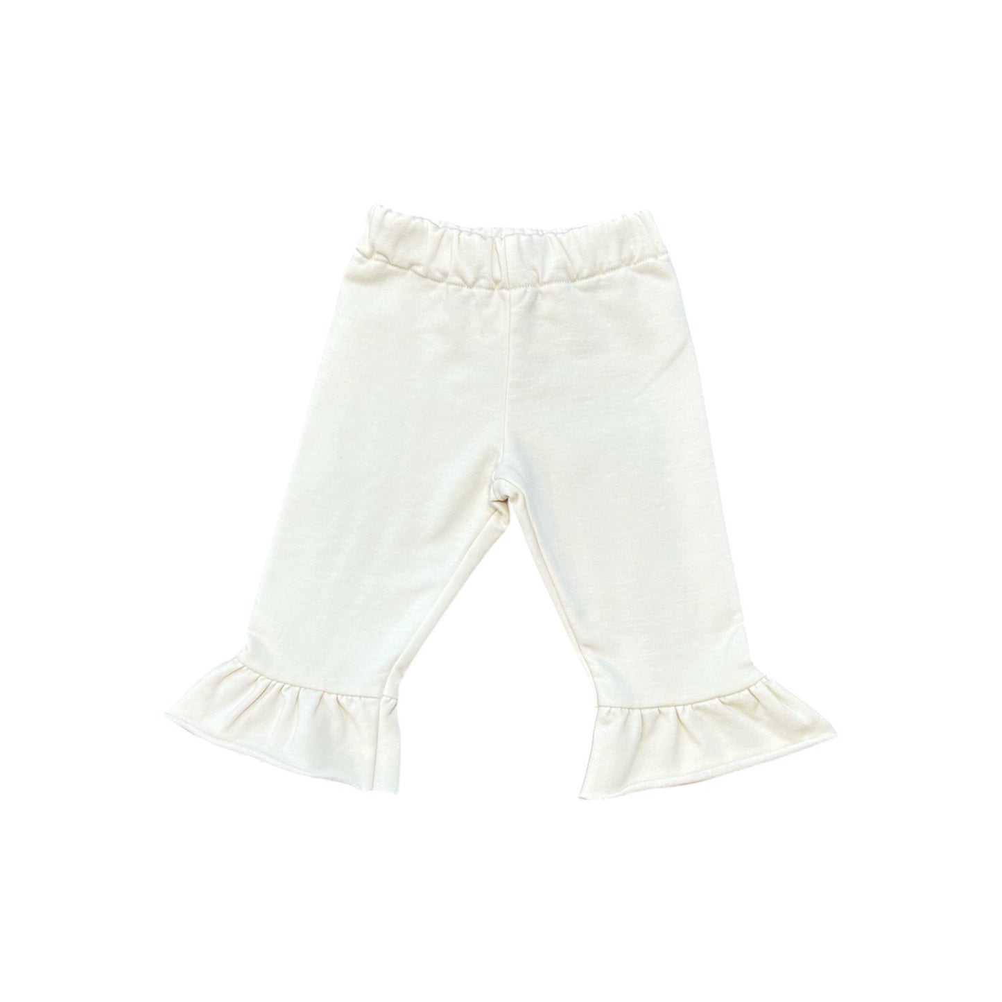 Pantalone felpa baby avorio con rouge