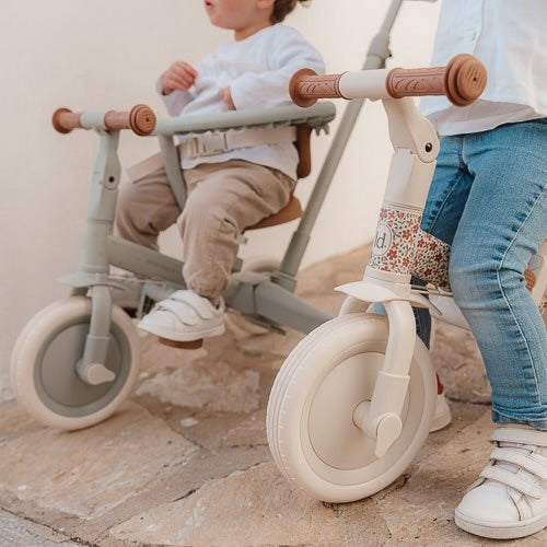 Triciclo 4 in 1 bianco/fiori