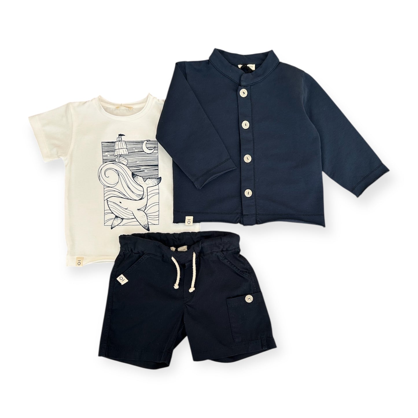 Bermuda in lino-cotone blu navy