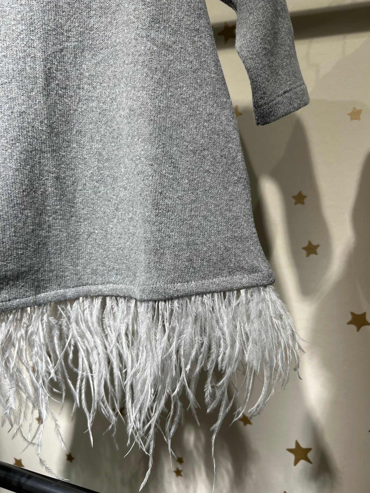 Abito Sele con piume caldo cotone grigio