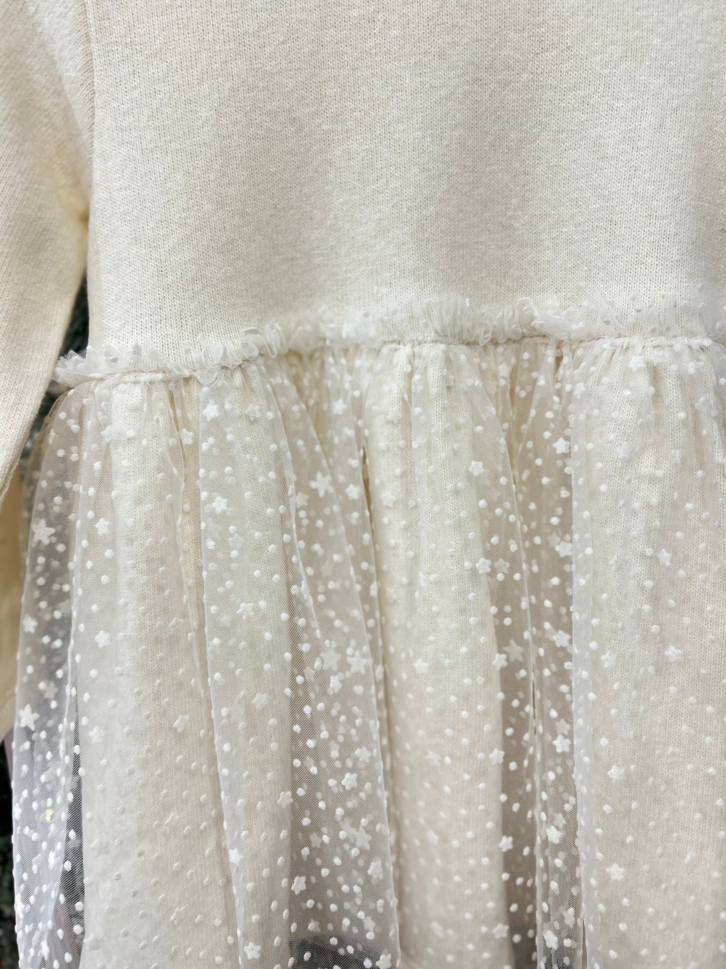 Abito baby avorio con tulle stelline