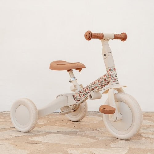 Triciclo 4 in 1 bianco/fiori
