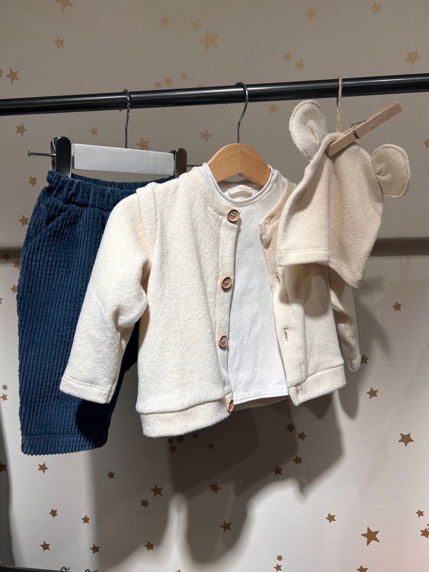 Cardigan caldo cotone avorio