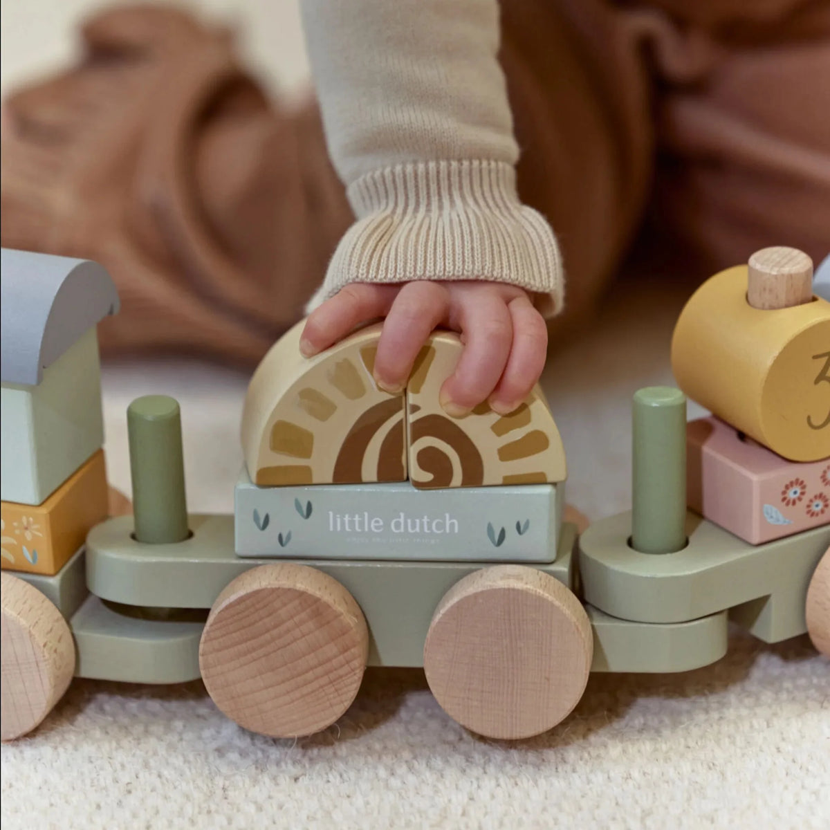 Trenino impilabile in legno Safari Friends