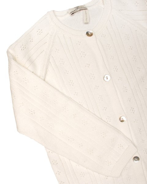 Cardigan bambina maglia cotone bio