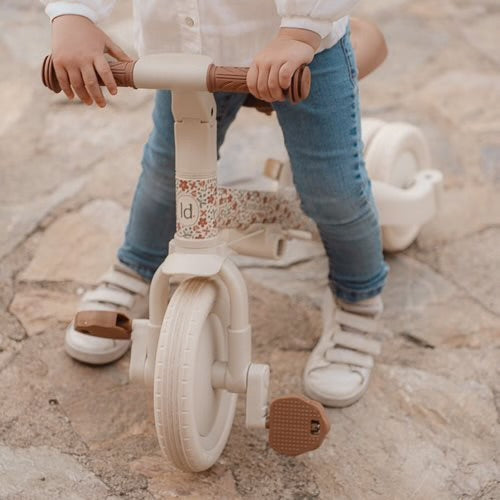 Triciclo 4 in 1 bianco/fiori