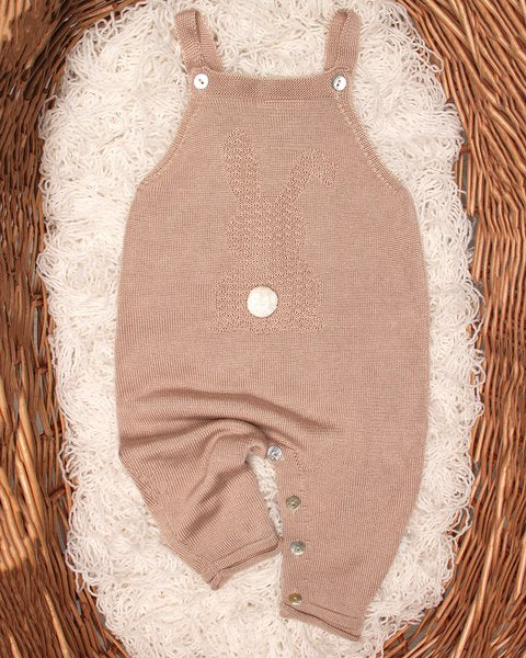 Salopette beige coniglietto Puro Eucalipto