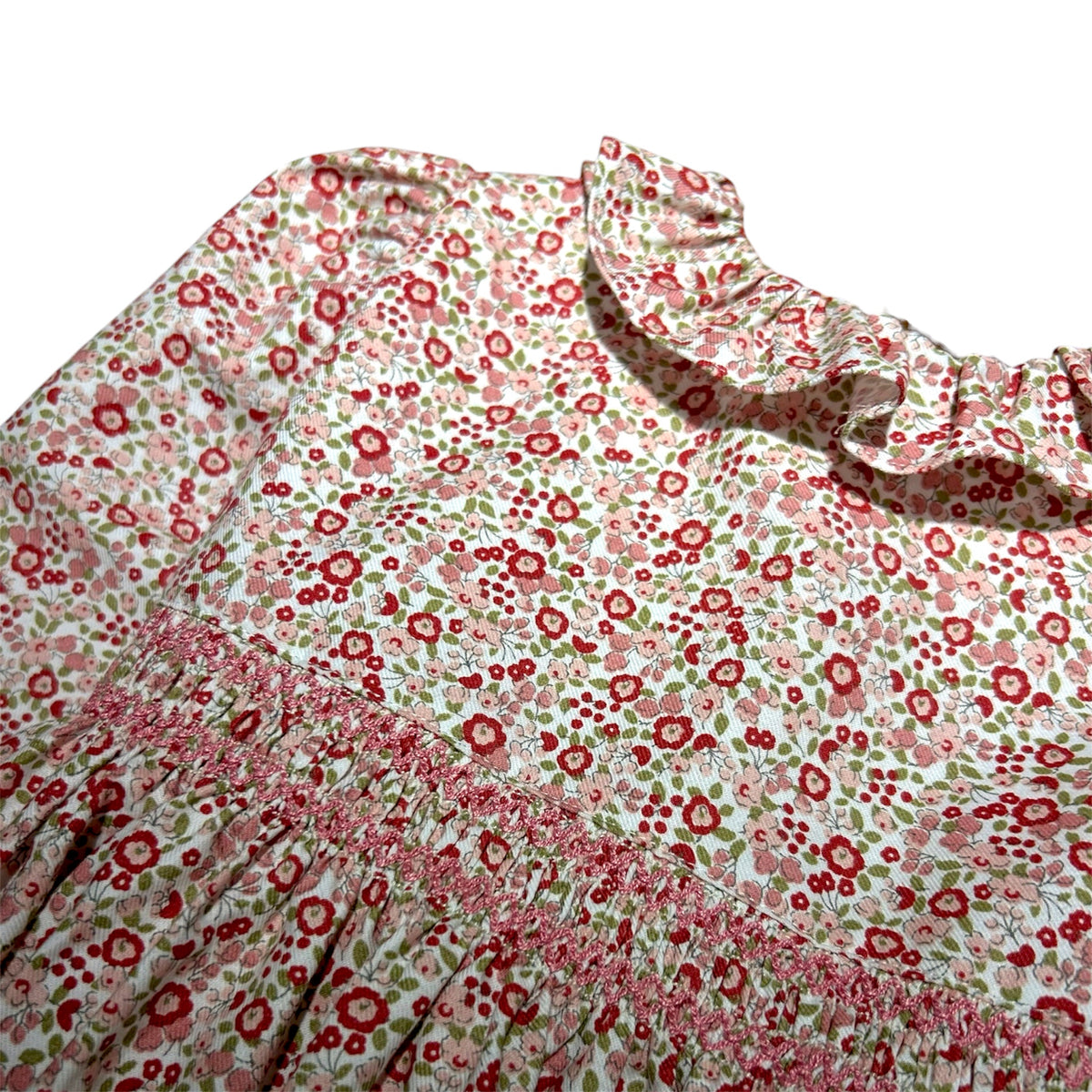Abito baby floreale punto smock