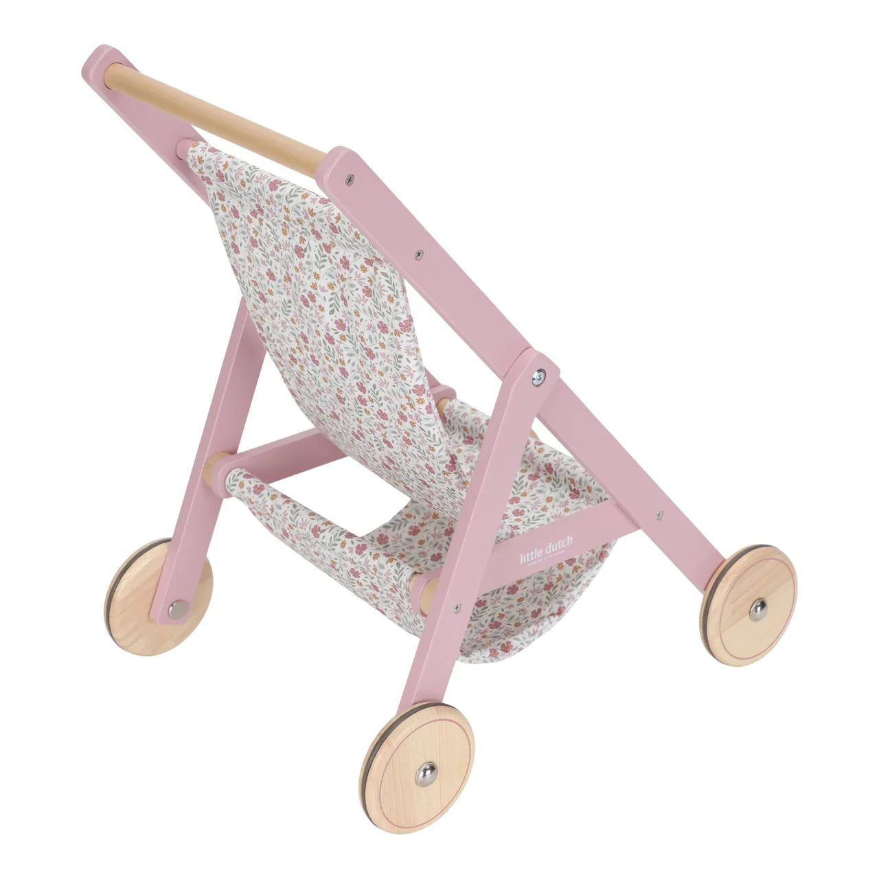 Wooden doll stroller