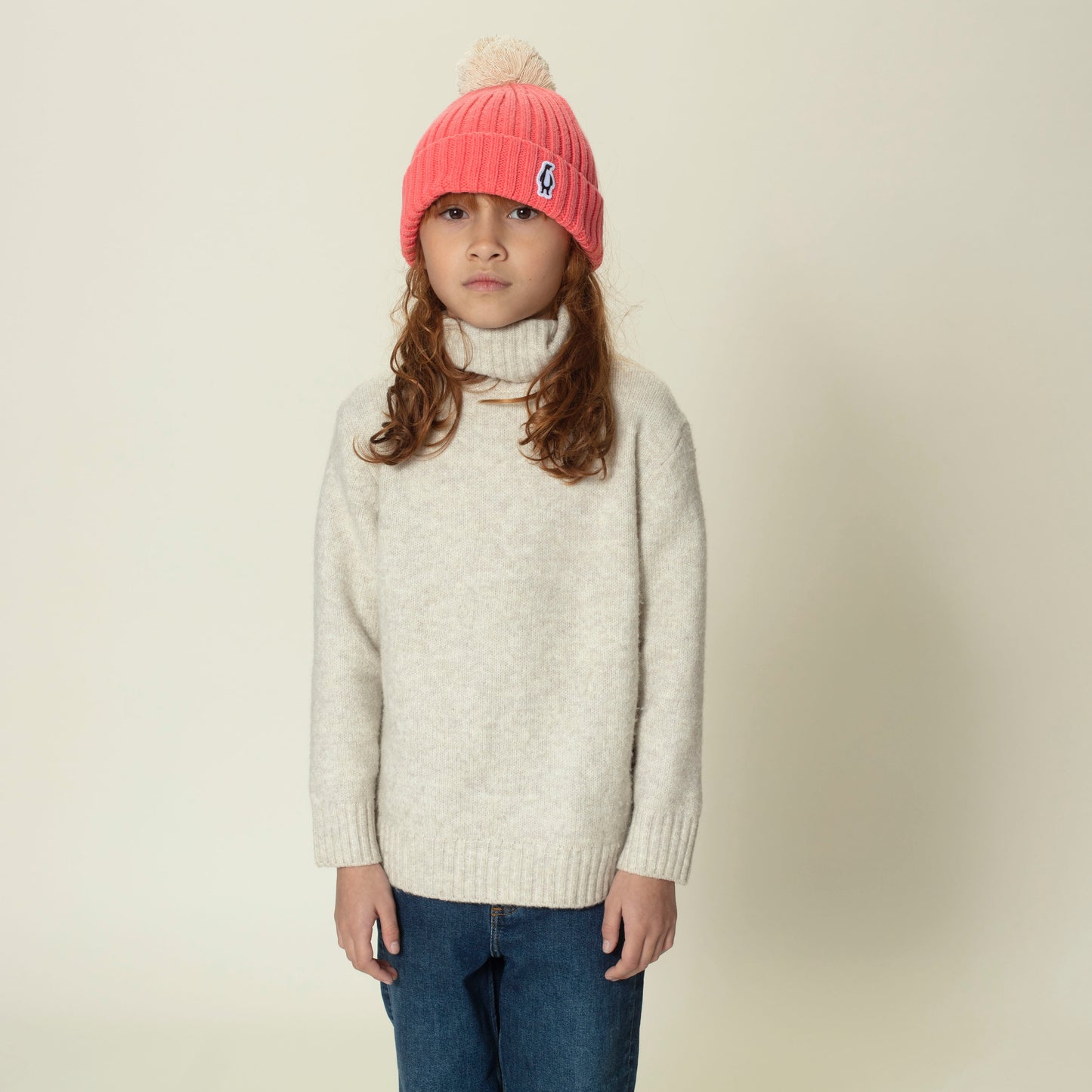 Cuffia pompon Big Bee rosa