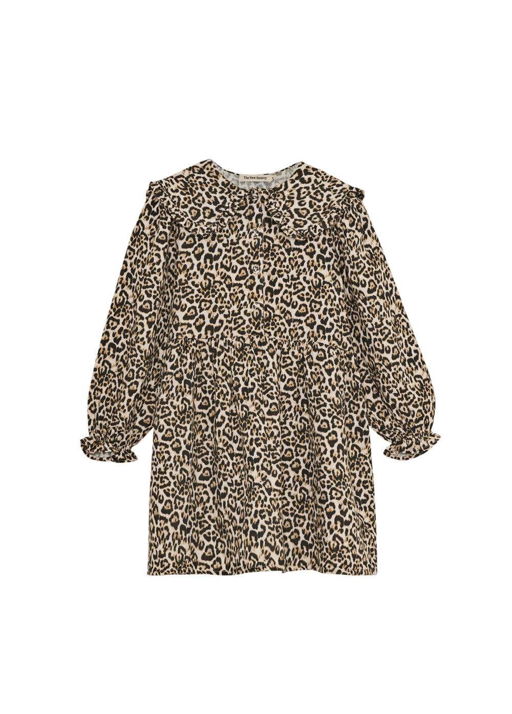 Abito leopardato con maxi collo Nelia