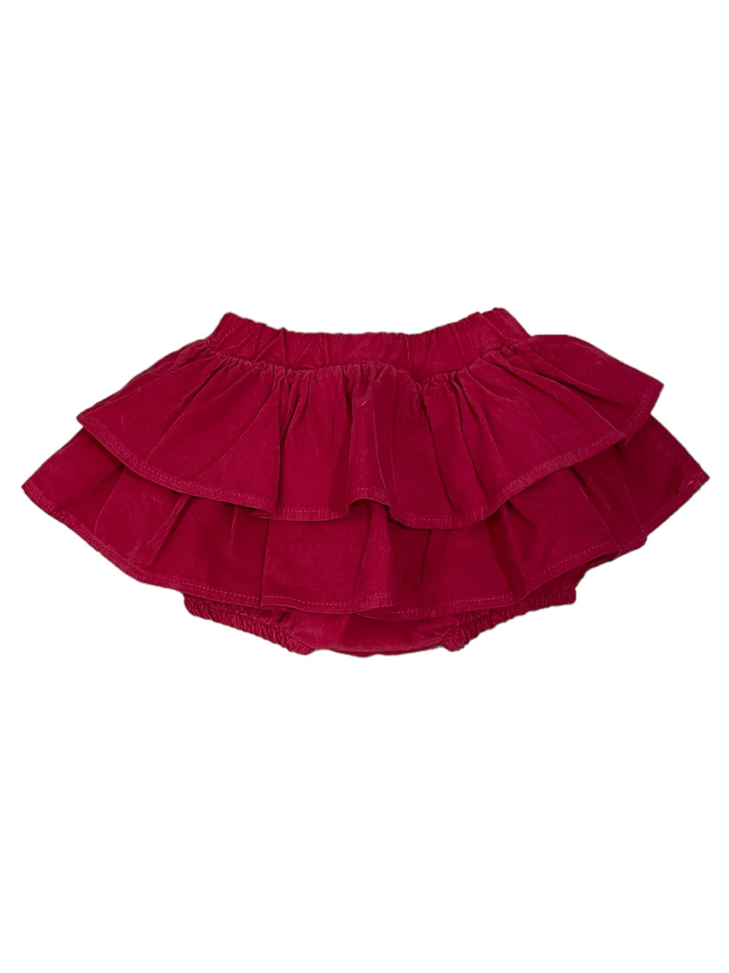 Jupe-culotte en velours rouge