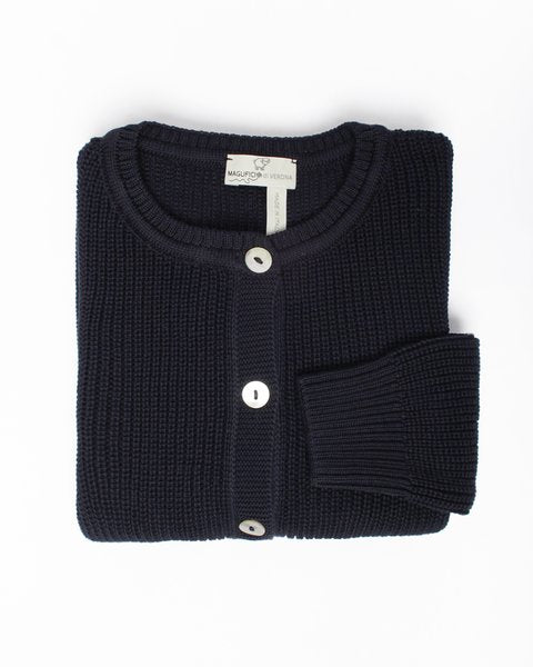 Cardigan blu in eucalipto