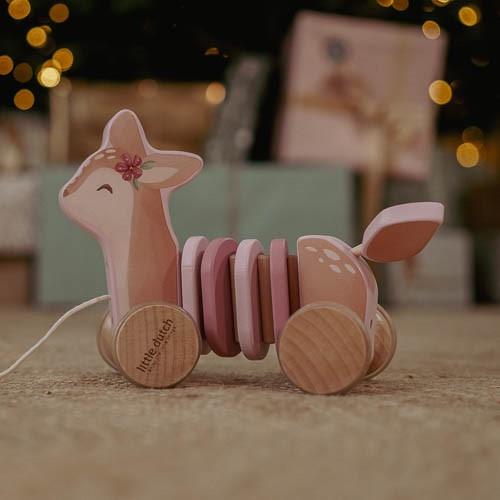 Cerbiatto in legno da tirare Fairy Garden