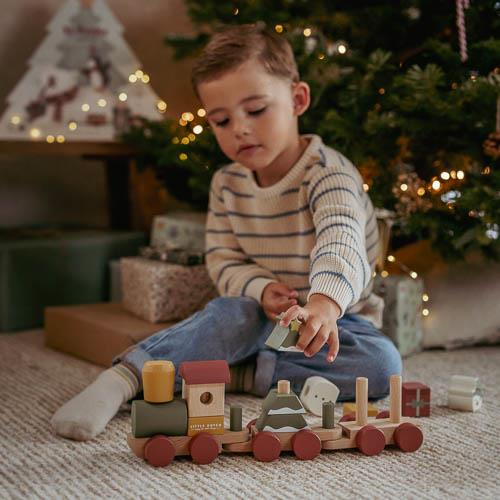 Trenino di Natale impilabile in legno