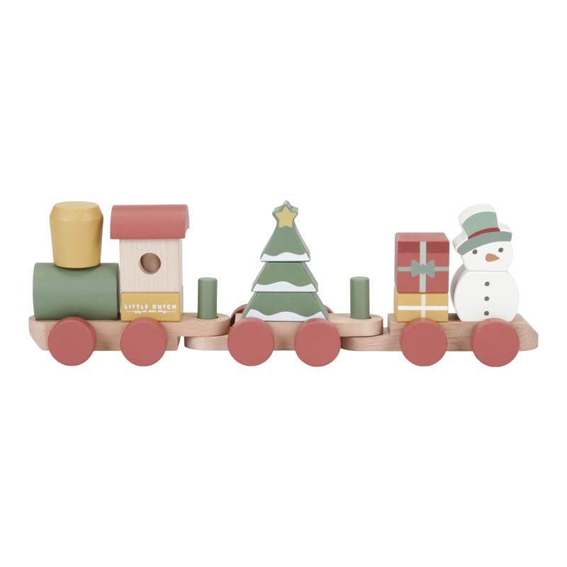 Trenino di Natale impilabile in legno