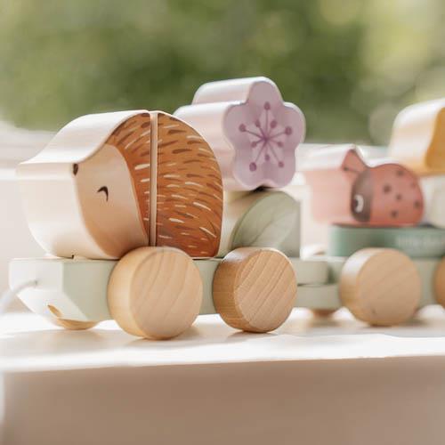 Trenino in legno impilabile da tirare Fairy Garden