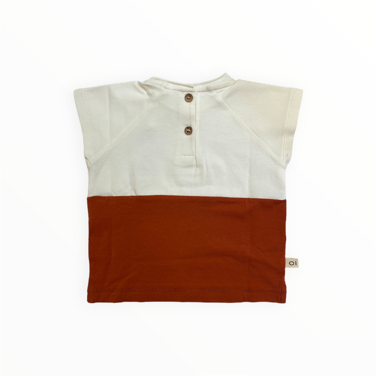 T-shirt bicolore con stampa