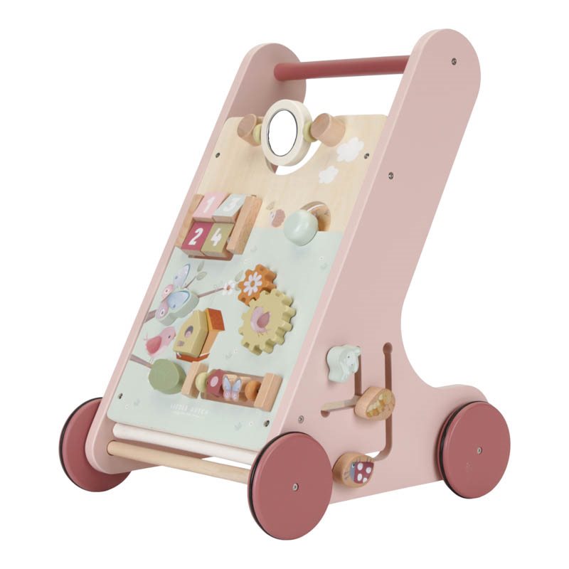 Chariot premiers pas multi-activités en bois Flower&Butterfly